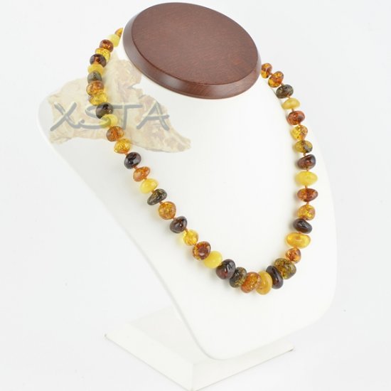 Amber baroque necklace multicolour polished